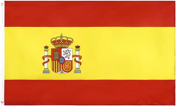 Spain Flag 3x5 Ft Outdoor - Vivid Color Fade Proof Polyester Spainish National Flags with 2 Brass Grommets (Spain Flag)