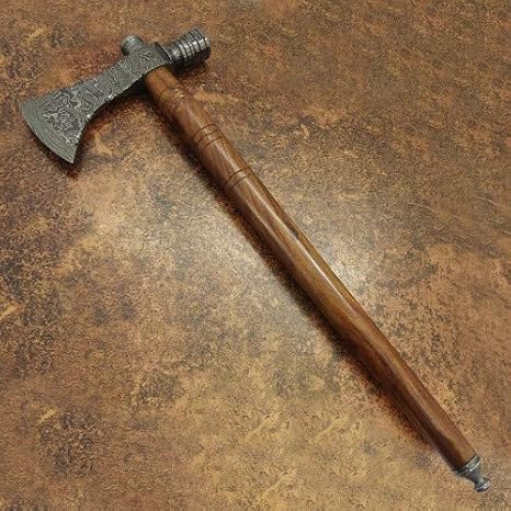 Axe Damascus Steel 22" Rose Wood Handle Axe/Hand Forged Woodsman Axe