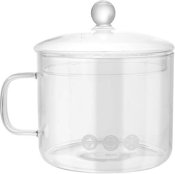 Clear Glass Simmer Pot for Stove Potpourri 1L/34OZ Heat-resistant Glass Saucepan with Cover Cookware Set Clear Cooking Pot with Lid and Handle for Potpourri, Pasta Noodle, Soup, Milk, Baby Food