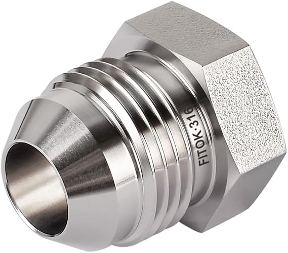 37 Degree Flared Tube Plug 1/4" JIC Male SAE070109 316 Stainless Steel 5000 psi, SS-TP-AN4