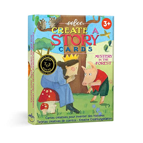 eeBoo: Mystery in The Forest Create a Story Pre-Literacy Cards, 36 Cards with Colorful Characters, Encourages Imagination, for Ages 3 and up