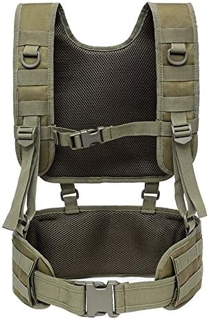 MiOYOOW MOLLE Outdoor Belt, H-Harness Belt Suspenders with Detachable Suspender Straps for Outdoor Hunting Training