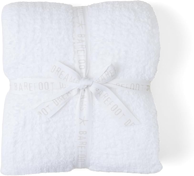 Barefoot Dreams CozyChic Ribbed Throw, White, 54"x72"