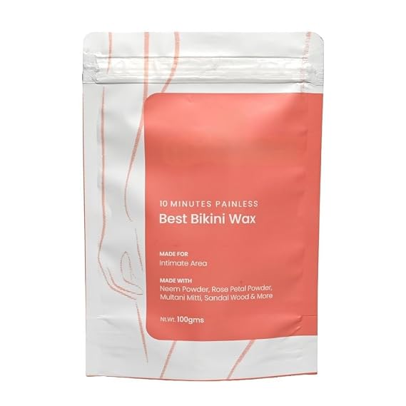 Bikini Wax Powder 10 Minutes Herbal Hair Removal Wax Easy to use at home, No chemicals - No Irritation, No Skin rashes for Women and Girls (100g) (Bikini Wax)