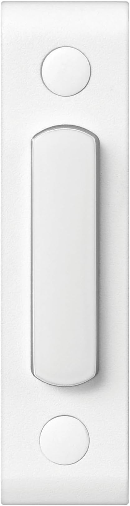 Heath Zenith White Metal Wired Lighted Push Doorbell Button | Lighted, 2.09 in hole spacing, screw terminals, max 16V, 18000144