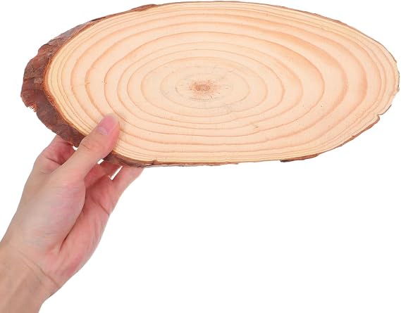 NUOBESTY Unfinished Oval Wooden Slices 11.81X4.72In Blank Basswood Cutouts for DIY Craft Centerpiece Decor Table Sign Painting