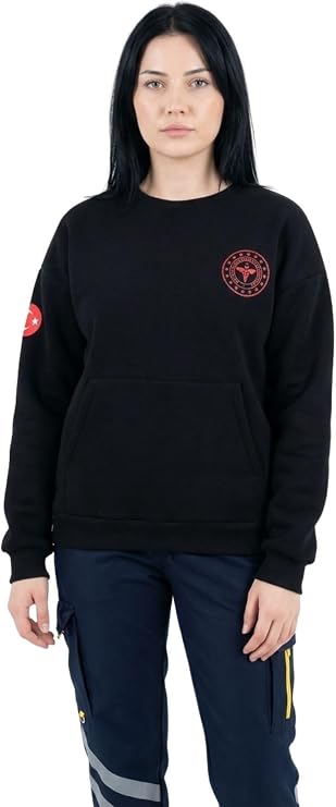 112 Acil Sağlık Sweatshirt Üç İplik Şardonlu Kanguru Cep Unisex