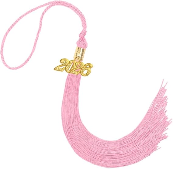 Pink Tassel 2026 Graduation Tassel for Graduation Cap Decorations Pink Tassels for Grad Decoration 2026 Cap and Gown 9"