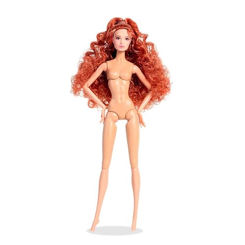 Cavva 32cm Fashion Doll, White PVC Material, Realistic Princess Theme, Articulated Body with Long Red Hair, for Girls Ages 6-60 Years, Emotional Support Toy FR02