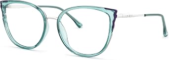 Zeelool Cat Eye Glasses Frame for Women Men, Fashion Eyeglasses with Non-prescription Clear Lens ZJGX338746