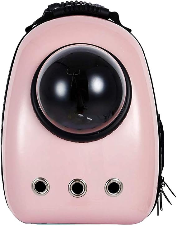 Best Anser Pet Backpack, Carry Bag, Spaceship, Capsule Type, Pet Bag, Cats, Dogs, Pet Supplies, Dome Shape, Bag, Travel, Outings, Pink