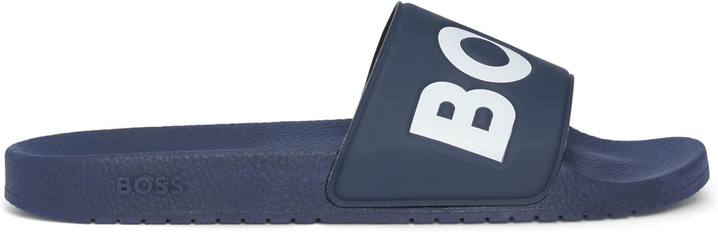 BOSS Men's Aryeh Slid Made in Italy Slides with Large Logo Detail Size