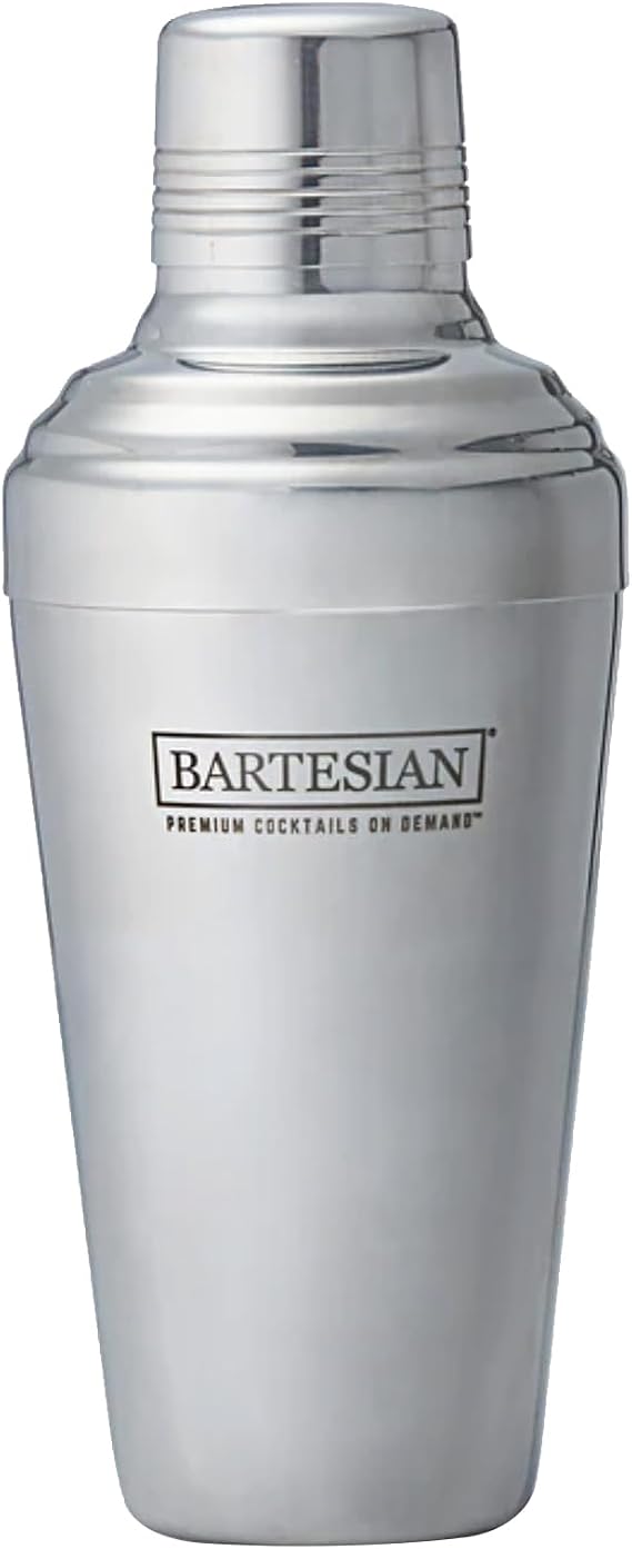 Bartesian Stainless Steel Cocktail Shaker - 16 Ounce Bartender Cocktails Shakers Bar Accessories for the Home - Bartending Mixology Barware Mixer Cup - Professional Mixed Drink Shaker Utensil Tool