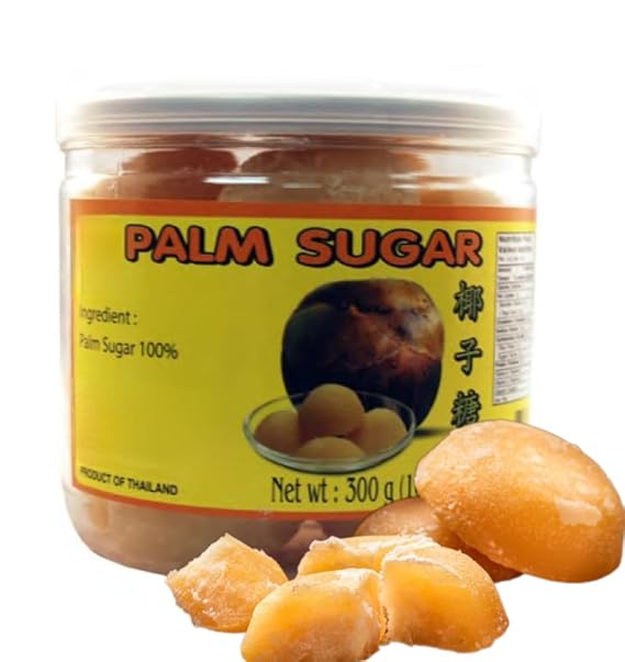 300 Grams of Pure Premium Golden Thai Palm Sugar: Natural Sweetener, Ingridient for Southeast Asian Cuisine , Perfect for Thai Desserts, Indonesian Delicacies, Malaysian Dishes, Vietnamese Culinary, and More.
