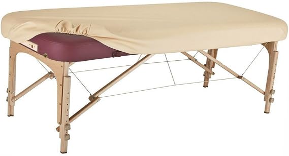 Therapist's Choice Durable Fitted PU Vinyl leather Protection Cover for Massage Tables (Massage Table not included) (Creme (Beige))