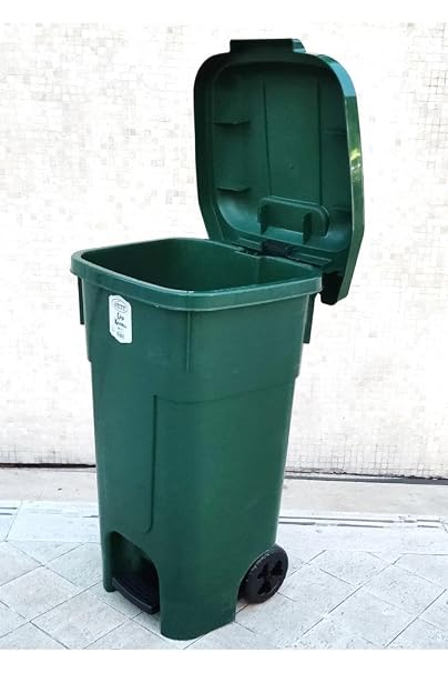 Tekerlekli Büyük Boy Pedallı 80 Litre Çöp Kovası Kapaklı Çöp Konteyneri