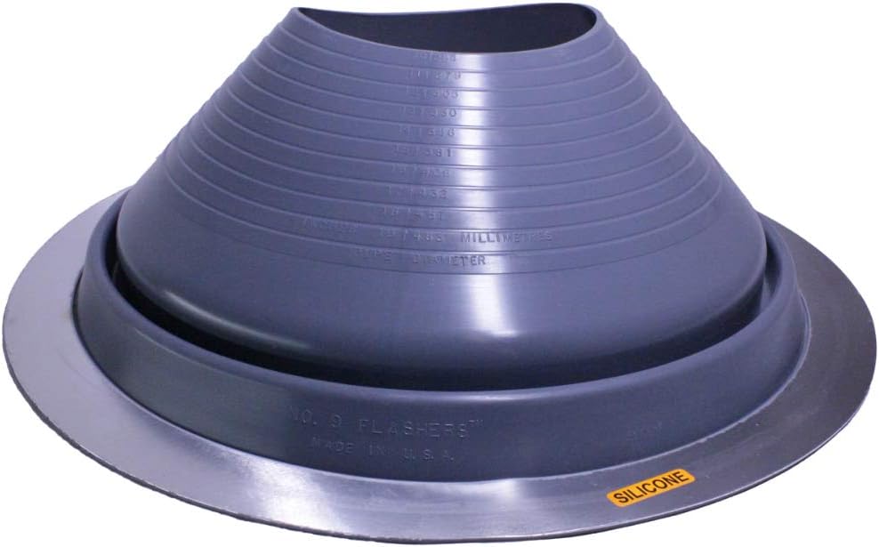 Flashers Silicone Grey High Temp Flexible Roof Jack Pipe Boot Metal Roofing Pipe Flashing - 100% Made in The USA
