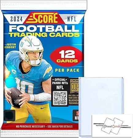 2024 Score Football NFL Retail Pack with 12 Trading Cards + Toploader! STREETCARDS!