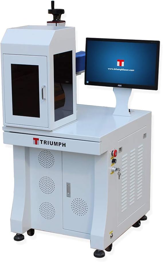 50W Raycus Fiber Laser Engraver fit Gun/Pistol/dogtag.Fiber Laser Marking Engraving Machine Equipped 80mm Rotary Axis, 110x110 and 200x200 mmLens