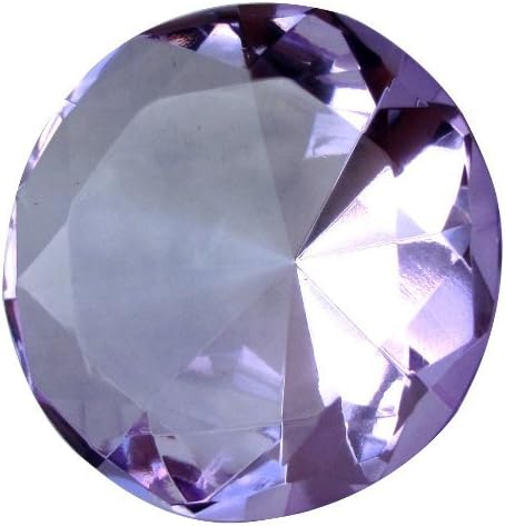 Giant Purple 60 Mm Cut Glass Diamond Jewel Paperweight by Unknown