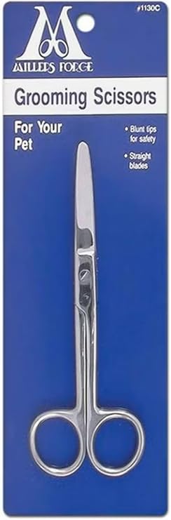 Millers Forge Pet Grooming Scissors, Blunt Tip, 5-3/4-Inch, Straight