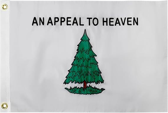 Bradford Small An Appeal to Heaven Flag 12x18 inch, Double Sided 3 Ply Polyester Pine Tree Liberty Tree Flags, American Liberty Tree Flag with 2 Brass Grommets