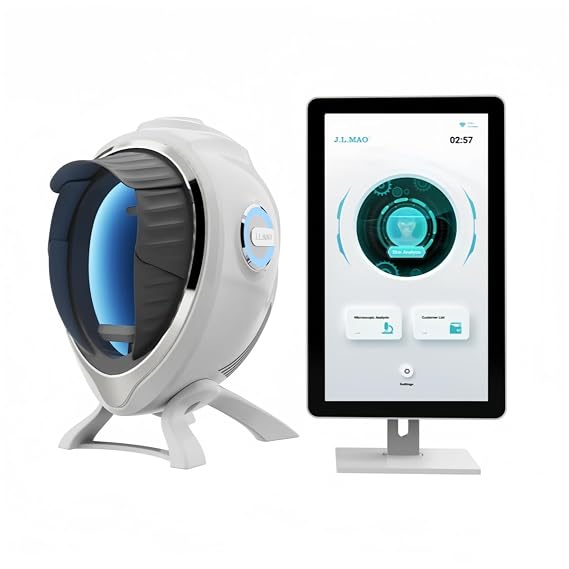 Pro AI Skin Analyzer 10-Light Facial Scanner with 17D Skin Analysis | AI Detects Acne, Wrinkles & Moisture | For Spas, Clinics & Home Use