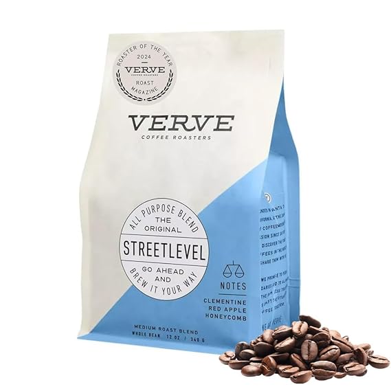 Verve Coffee Roasters | Streetlevel Whole Bean Coffee | Flagship Latin American Espresso Blend | Clementine, Red Apple & Honeycomb | Washed Process Specialty Coffee | Medium Roast | 12 Ounces