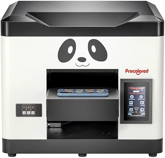 Procolored V6 Panda UV Printer 6.7" A4 L800 for Acrylic,Metal,Leather,Golf,Bottle,Phone case and More(Printer+UV Ink)