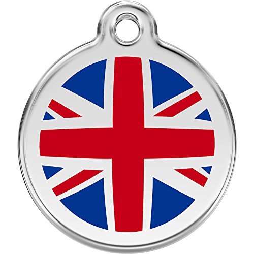 Red Dingo Personalized UK Flag Pet ID Dog Tag Large