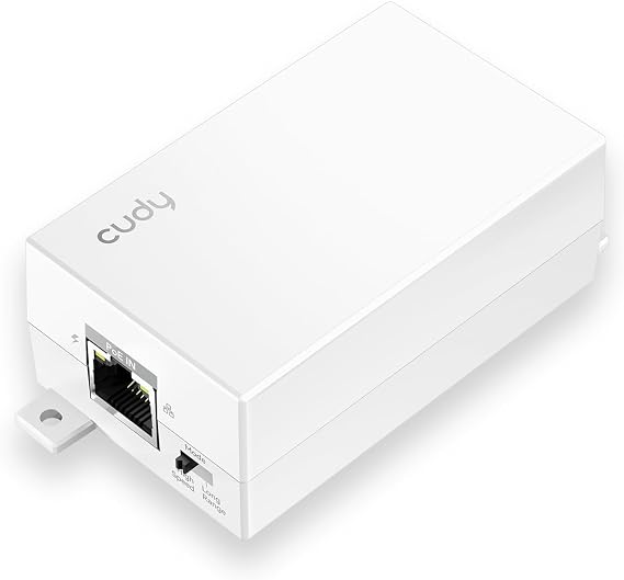 Cudy 30W Gigabit PoE+ Injector Adapter 1-Port LAN 820ft Wall-Mount POE10 | IEEE 802.3at/af Standard Plug & Play Auto-Sensing Power for CCTV IP Cameras Wireless APs VoIP Phones Shielded RJ45 100-240V