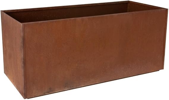 Nice Planter Corten Steel Trough Planter, 16" x 46" x 16"