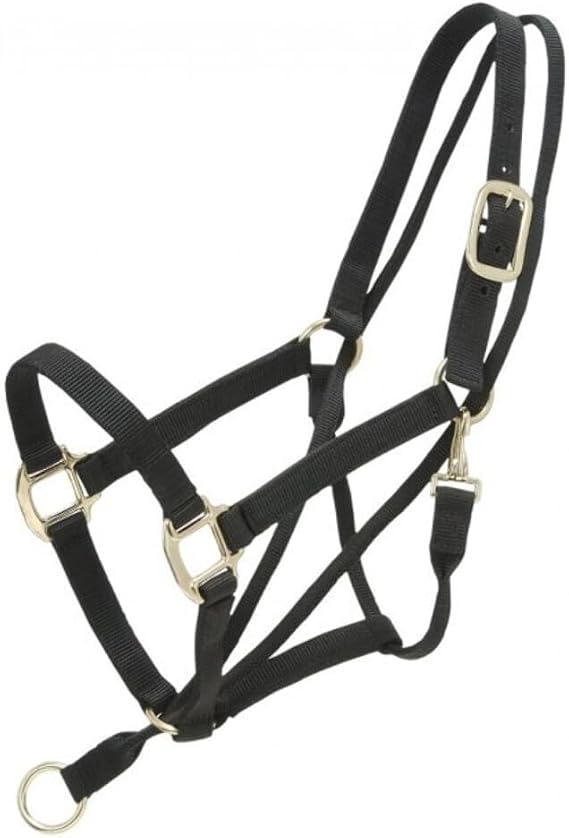 Tough 1 Pull-Back Halter Horse Black