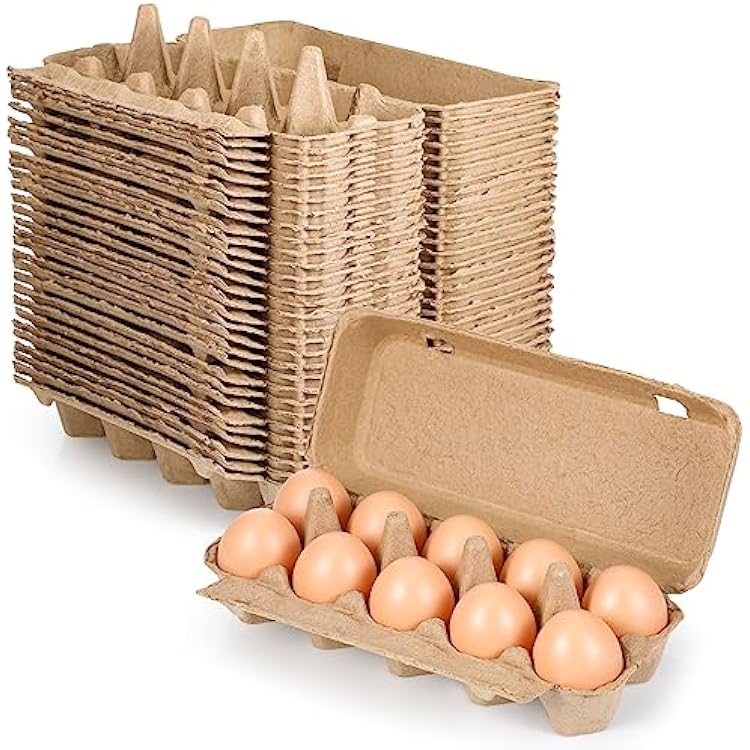 Nuenen 200 Pieces Egg Cartons Bulk Cardboard Blank Light Egg Cartons Empty Container Tray for Farm Market Family Kitchen2 x 5 Style