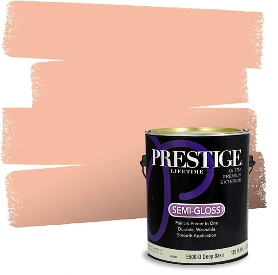PRESTIGE Paints Exterior Paint and Primer In One, 1-Gallon, Semi-Gloss, Comparable Match of Benjamin Moore* Amber Winds*