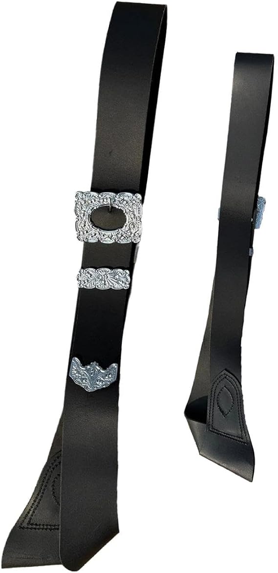 AAR New Bagpipe Piper Cross Belt Black Leather With Thistle Mount Chrome Finish