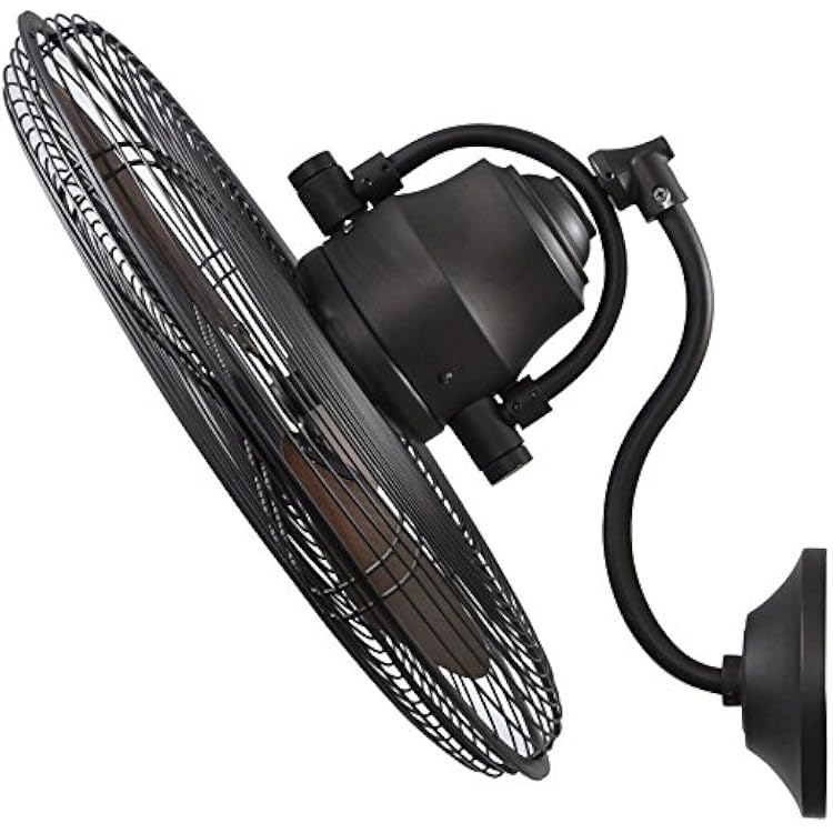 allen  roth 18-Inch 3-Speed Oscillation Indoor Outdoor Wall Bronze Fan