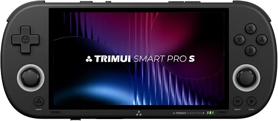 Trimui Smart Pro-S 4.96 Retro Handheld Game Console, Allwinner A523 Octa-Core 2.0GHz, Mali-G57, Active Cooling, L3/R3, Linux, 8GB + microSD (BLACK-64GB)