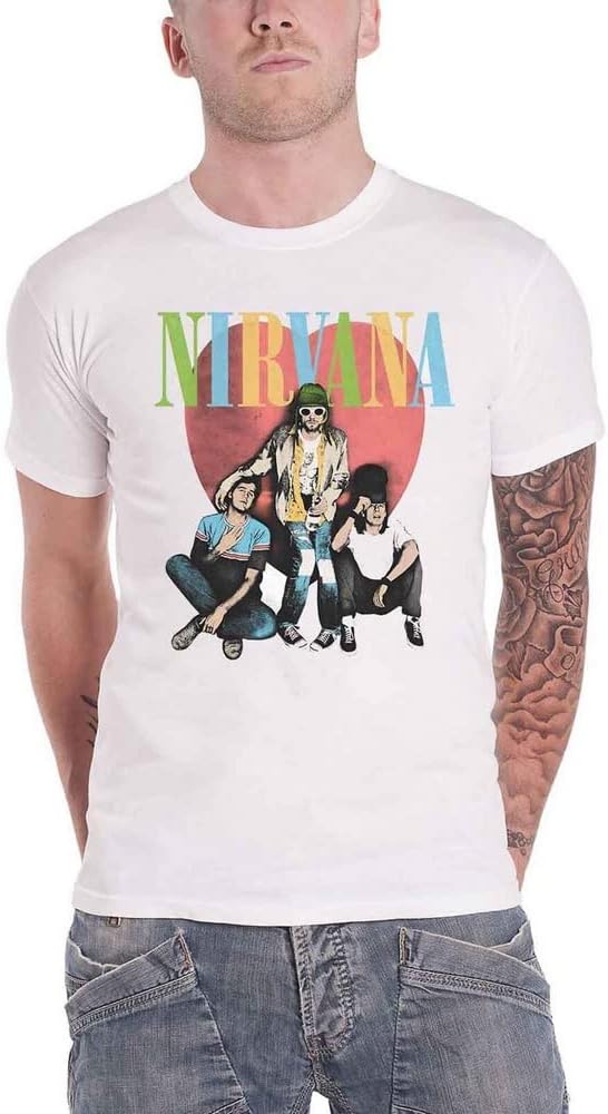 Nirvana T Shirt Purple Smile Band Logo Official Unisex White
