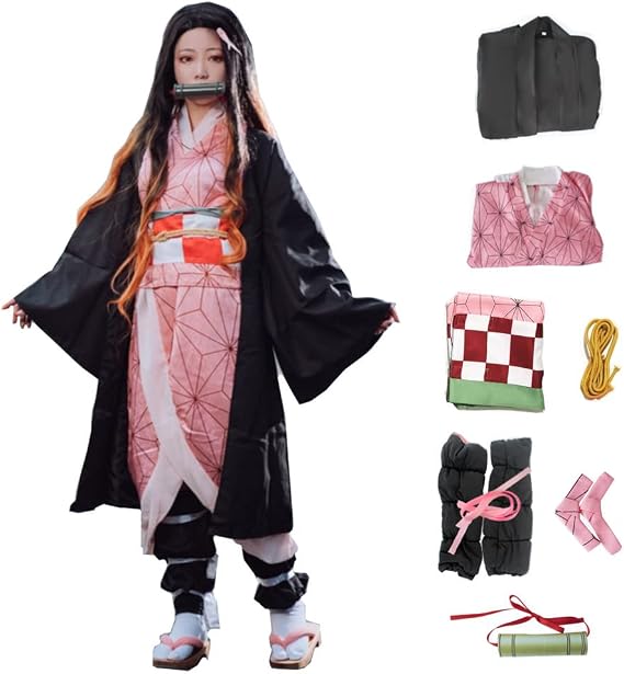 Women Anime Kimono Cosplay Costume Outfits Dress Halloween(XXL,Pink)