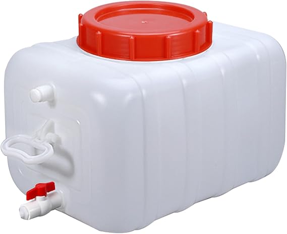 Portable Household Water Storage Containers, Rectangular Food Grade Plastic Bucket Large Drop-Resistant Plastic Water Tank for Outdoor Camping RV Self-Driving Tour(Size:50L)