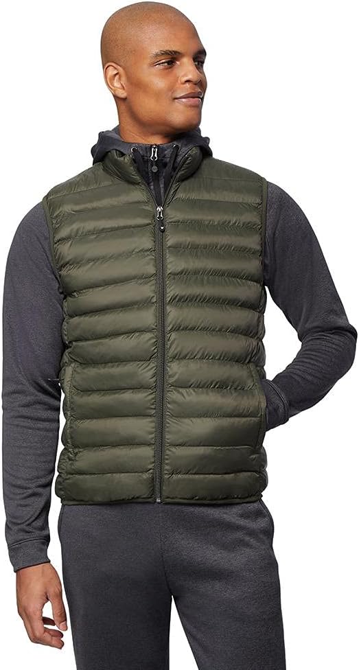 32 Degrees Men's Lightweight Water-Resistant Packable Puffer Down Alternative Vest