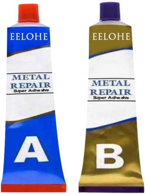 Peyan 2 Bottles 50g Metal Repair Super Glue,Cold Weld Metal Repair Paste,Iron Steel Welding Glue,Quick-Drying/Waterproof Universal Repair Glue,Heat Resistant Liquid Glue for Metal Casting