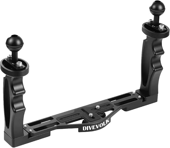 DiveVolk Underwater Camera Tray, Black, Screw Mount, Compatible with Various Camera Housings
