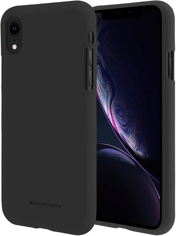 GOOSPERY Soft Feeling Jelly for Apple iPhone XR Case (2018) Silky Slim Bumper Cover - Black