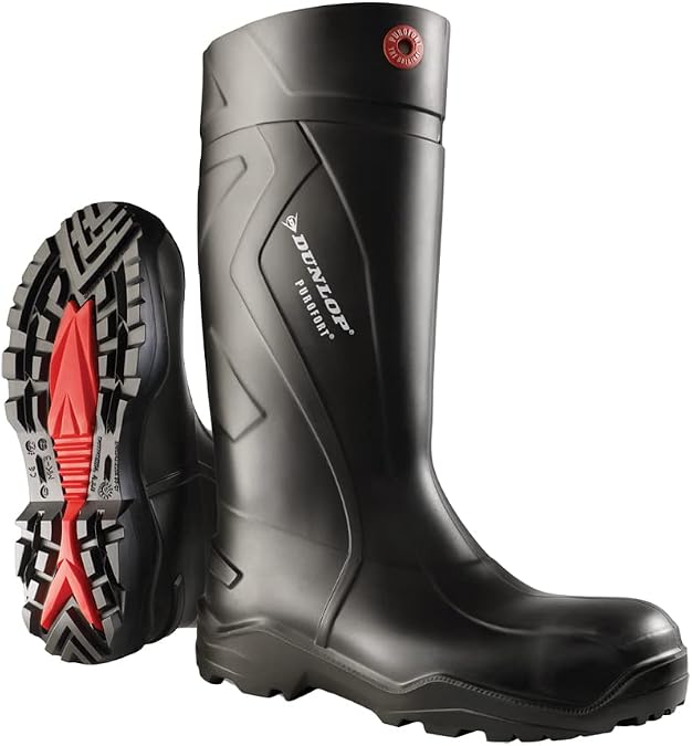 Dunlop Purofort+ Unisex Full Safety Waterproof Work Boots, Antistatic and Slip-Resistant Wellies with Steel Toecap and Midsole for Outdoor, Construction and Industrial Use