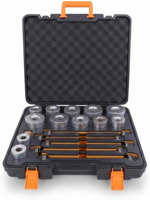 24 Piece Press and Pull Sleeve Kit Bearing Bush and Seal Installation Tool Set for Silent Hydraulic Ball Bearings Bushes and Shaft Seals Suitable for Cars Vans and HGV