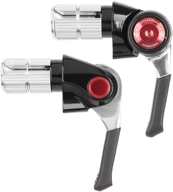 microSHIFT | Bar End Shifter Set | 10-Speed Road | Double/Triple | Shimano Compatible | Silver