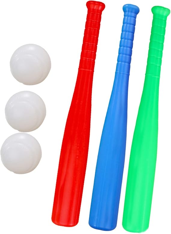 TOYANDONA 6pcs Kids Outdoor Baseball Practice Toys Children Kids Baseball Bats Baseballs Batting Skill Training Kids Children