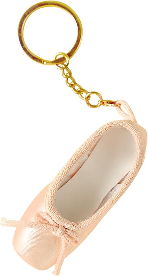 Mini Ballet Shoes Keychain Pointe Shoes Keyrings Handmade Pointe Shoe Charm Bag Penddant Gift for Dance Lovers
